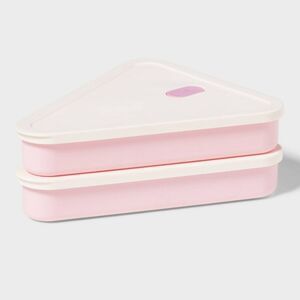 Room Essentials 4-PC Pizza Food Storage Container- Pink